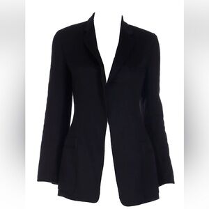 100% Cashmere DONNA KARAN OPEN FRONT BLAZER JACKET Black size 4/6 fit